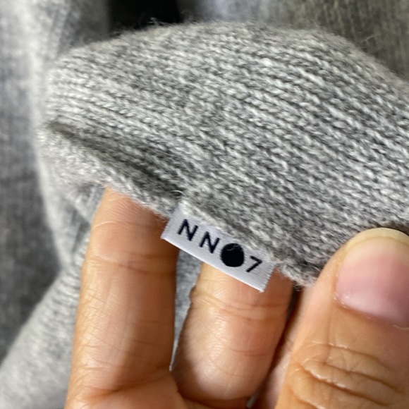 NN07 no nationality Bjorn 100% Wool Cardigan gray Italian yarn XXL - Picture 6 of 8